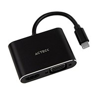 Adaptador Acteck Shift Plus Av420 / Usb C - Hdmi Vga / 4k / 10 Cm / Negro / Ac-934657
